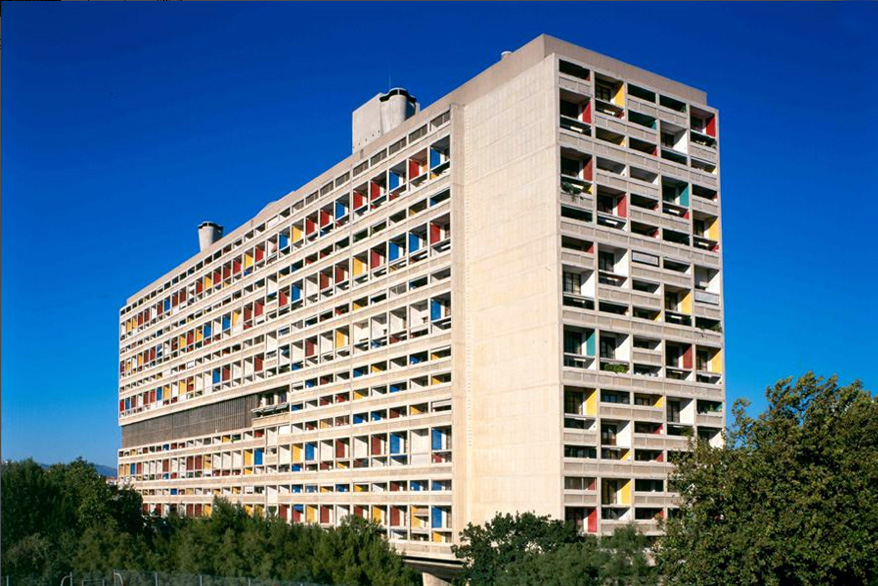 Cité Radieuse 1950 - Le Corbusier : relation entre l’homme et son habitat Source: Fondation Le Corbusier